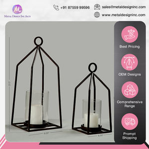 Hermoso diseño atractivo Marrón Color antiguo Decoración para el hogar Hierro Hecho Metal Linterna al aire libre Juego de 2 disponibles con logotipo personalizado - Product Image 4