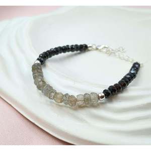 Black Spinel & Labradorite Beaded <b>Bracelet</b> with Freshwater Pearl Diamond for Gifts Engagement Party Religious Style Ball Pattern - Product Image 5