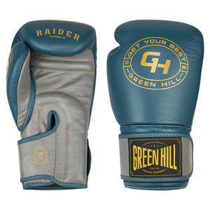 Guantes de Boxeo Personalizados Raider para Niños, Impresos, de Cuero, de 6oz, 10oz y 12oz, para Taekwondo, Color Azul/Gris, con Logotipo Personalizado - Product Image 3