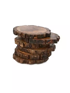 Sous-verres en bois sous-verres en noyer Ensemble de sous-verres en bois d'olivier durables faits à la main avec support antidérapant Utilisation quotidienne par l'artisanat en croissant - Product Image 2