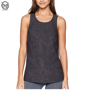 Ropa Deportiva verano moda mujer Racer back spandex logotipo personalizado ajuste ropa deportiva entrenamiento yoga camiseta sin mangas lisas camisetas sin mangas - Product Image 6