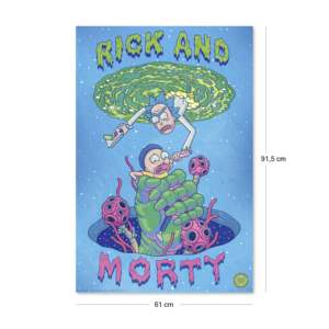 Póster en Lienzo Enmarcado de Estilo Moderno de Rick y Morty para Decoración de Cumpleaños - Product Image 2