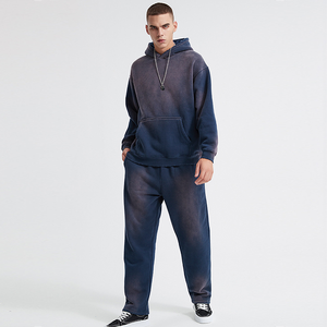 Ensemble sweat-shirt et pantalon de survêtement pour homme, de haute qualité, 460 g/m², personnalisé, décontracté, 100 % coton, lourd, hiver, uni, respirant - Product Image 2