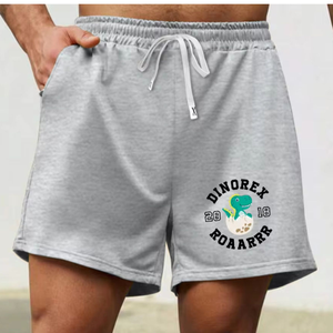 Pantalones cortos de jogging de algodón con estampado personalizado para hombre, ropa de calle a la moda, ajuste holgado con decoración de cremallera, cierre de cordón transpirable - Product Image 3