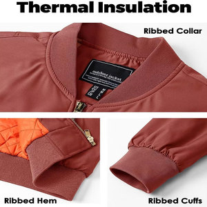 Chaqueta Bomber Personalizada al por Mayor para Hombre, 100% Nailon, Impermeable, Reversible, Cortavientos, Forro Cálido, Casual, Bordada - Product Image 4
