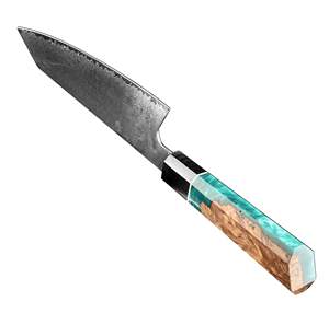 มีดเชฟเหล็กดามัสกัสแบบญี่ปุ่นด้ามจับไม้เรซินที่ปลอดภัยสำหรับเครื่องล้างจานผลิตตามสั่ง - Product Image 4