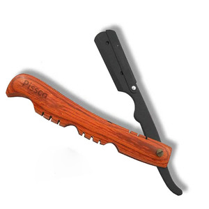 Navaja de Afeitar Profesional para Barbería, con Mango de Acero Inoxidable, Hoja Recta Plegable - Product Image 5