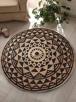 Tapis rectangulaire en jute indien fait à la machine, tapis de yoga en fibres naturelles, tapis de sol classique, lavable, antidérapant, résistant aux taches – Vente chaude