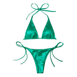 Bikini de Dos Piezas con Diseño Personalizado, Sexy, para Mujer, con Decoración de Cristal en la Cintura, Estampado Animal, Secado Rápido y Transpirable - Product Image 1