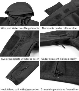Chaqueta Softshell de Moda para Hombre, con Capucha, Impermeable, Cortavientos, Abrigo Largo y Delgado para Invierno, Transpirable, OEM - Product Image 2