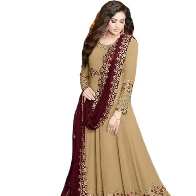 Setelan festival pakaian sutra satin shalwat beludru koleksi mewah harga grosir pakaian pernikahan Salwar Kameez setelan dan Kurtis Set