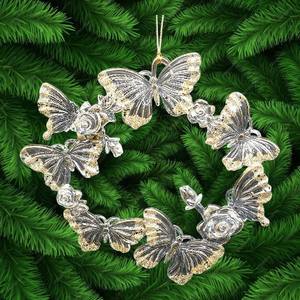Unique Hot sale <b>Christmas</b> New Year Spring Hanging Household <b>Decoration</b> Transparent <b>Pink</b> Green Acrylic Butterfly Wreath Ornament - Product Image 5