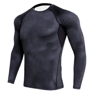 Qualité supérieure OEM Rash Guard Hommes Sublimation Imprimé Spandex Gym Fitness Surf Plongée Rash Guard Compression Chemises - Product Image 4