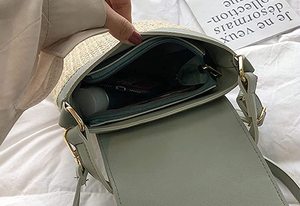 Sac fourre-tout en paille pour femmes grande capacité Shopping fourre-tout bohème sac à bandoulière voyage sac de plage avec doublure OEM - Product Image 5