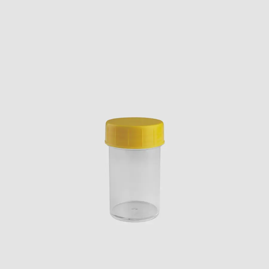 Customized Excellence Non-Sterile Specimen Containers in Yellow Packaging from Vietnam Manufacture 55ml M0355
