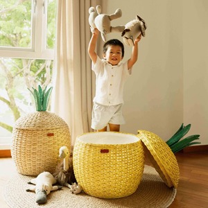 Panier de rangement multifonctionnel moderne en rotin ananas écologique naturel - Product Image 5