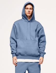 Vente en gros de sweats à capuche unisexes en molleton 100% coton 380g, coupe classique, impression numérique hiver, uni, 45 couleurs - Product Image 4