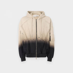 Sweats à capuche délavés lourds pour hommes goutte épaule Boxy Fit sweats à capuche zippés hommes thermique à manches longues français Terry sweats à capuche zippés - Product Image 2