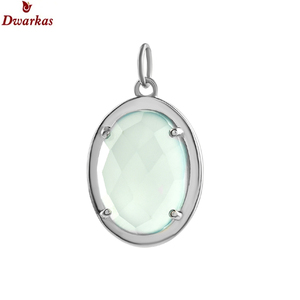 Collier pendentif en argent sterling 925 avec pierre précieuse naturelle en calcédoine aqua, vente la plus chaude, bijoux en gros à bas prix - Product Image 1