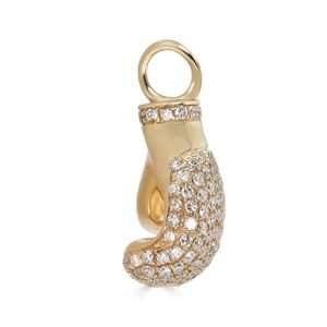 Pendentif diamant de gant de boxe à réglage de broche de coupe ronde - Product Image 1