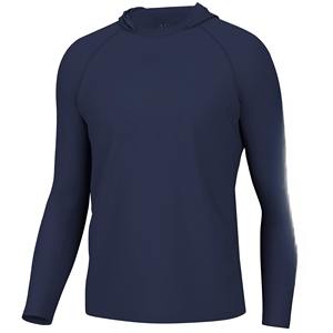 Hot Selling Men's Fishing Wear Outdoor Anti-UV Quick Dry <b>Long</b> <b>Sleeve</b> Hooded Shirt Solid Color 100% Polyester Breathable Wicking - Product Image 4