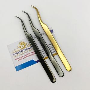 Pince à épiler plasma noir en acier inoxydable pour extensions de cils incurvées J - Product Image 4