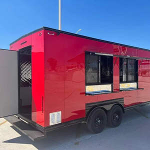 Remolque de Comida Móvil de Aluminio con 4 Ruedas, Camioneta con Freidora, Horno para Pizza, Helados y Comida Rápida - Product Image 1