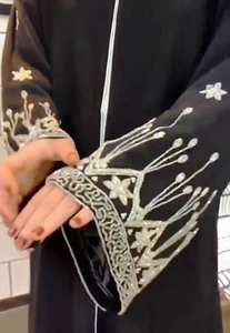 Ropa musulmana tradicional islámica elegante y modesta para mujer bordada a mano estilo Abaya Premium Dubai-accesorio incluido - Product Image 4