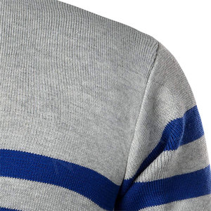 Suéter de manga larga con cuello redondo grueso de algodón tejido a mano poliéster de talla grande transpirable para hombre recién llegado - Product Image 3