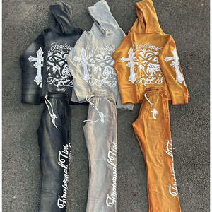 ชุดวอร์มลำลองสำหรับฤดูหนาวแบบยูนิเซ็กซ์ ผ้าแห้งเร็ว เสื้อฮู้ด กางเกงจ็อกเกอร์ ชุดออกกำลังกาย ชุดกีฬา ขายส่ง รับผลิตตามสั่ง - Product Image 5