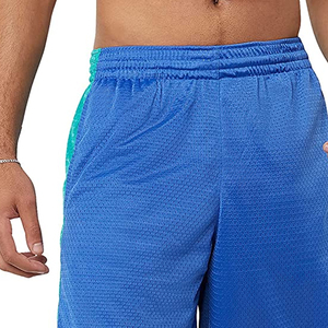 Pantalones cortos de malla estampados con logotipo personalizado para hombre al por mayor, ropa deportiva y de gimnasio para correr, pantalones cortos de malla lisos teñidos en blanco - Product Image 5