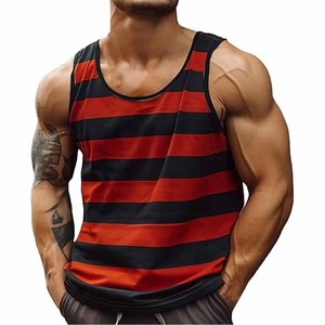 Oem/odm 95% coton 5% Spandex solide débardeur pour hommes Fitness Essentials sous-vêtements pour hommes de coupe régulière débardeur côtelé - Product Image 1