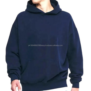 Sweat-shirts à capuche en coton lourd de haute qualité sans cordon, personnalisés, unis, noirs, coupés et cousus, 2026 - Product Image 2
