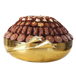 Bol à chocolat en métal doré moderne, porte-douceurs, décoration de table, accessoire de présentation, durable, passe au lave-vaisselle, fait à la main, moderne - Product Image 3