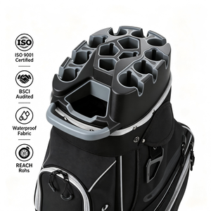 <span class=keywords><strong>Sac</strong></span> de golf haute performance gris et noir avec 14 compartiments, tissu imperméable de qualité supérieure, <span class=keywords><strong>sac</strong></span> de transport complet <span class=keywords><strong>pour</strong></span> <span class=keywords><strong>chariot</strong></span> de golf - Product Image 1