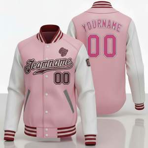 OEM personalizado apliques bordado falso cuero Letterman chaquetas béisbol calle PU cuero Varsity chaqueta de diamantes de imitación - Product Image 2
