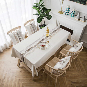 Tovaglie <span class=keywords><strong>in</strong></span> <span class=keywords><strong>lino</strong></span> di cotone su misura rettangolari ricamate tovaglie per feste - Product Image 3