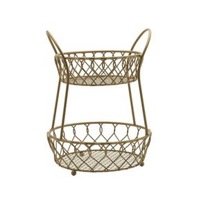 Cesta de verduras de frutas de hierro de nuevo aspecto rústico con atractivo artesanal que ofrece un encanto atemporal para la organización del hogar - Product Image 4