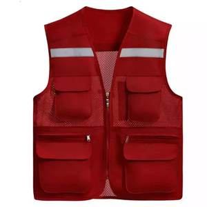 เสื้อกั๊กนิรภัยระบายอากาศได้ดีสีสันสดใสเสื้อกั๊กตกปลากลางแจ้งมีกระเป๋าสะท้อนแสงพร้อมโลโก้ปรับแต่งได้ - Product Image 4