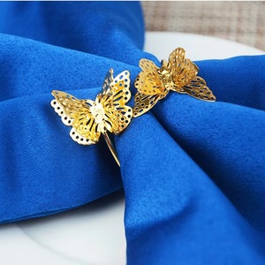 Porte-serviette élégant double papillon pour décoration de table de mariage, fêtes, événements, hôtel, dîner, accent naturel charmant - Product Image 5
