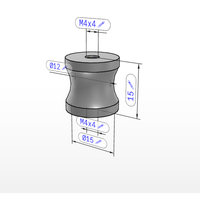 K0570 Rubber Buffer Waisted Internal Thread Rubber Bushing Natural Rubber Steel Insert for Industrial Equipment