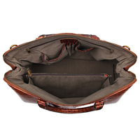 Bolsas de Viaje de Cuero Genuino con Patrón de Cocodrilo, Bolsas de Lona Marrones de Lujo de Gran Capacidad, a la Moda, con Logotipo Personalizado