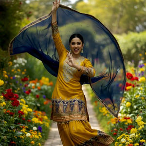 Designer Ethnic <b>Kurta</b> Sharara Ensemble for Festive and Wedding Wear - Product Image 1