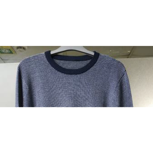 Pull-over à manches longues en coton 100% pour homme, tricotage 12 jauges, motif uni, ourlet et poignets contrastés, fabriqué au Bangladesh, sans logo - Product Image 3