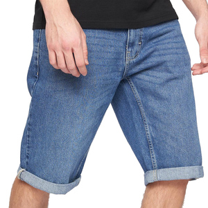กางเกงยีนส์ขาสั้นสำหรับผู้ชาย, กางเกงยีนส์เอวลอยขนาดกลางมีซิป100% เอวลอยกางเกงขาสั้นผ้าฝ้ายทรงหลวม - Product Image 2