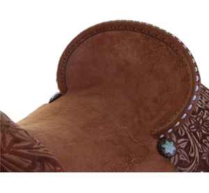 Selle de cheval western en cuir pleine fleur brut, travaillée à la main et légère, selle de course de barils durable, tailles personnalisées - Product Image 2