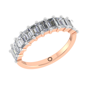 Original Lab Gronwn Diamond Wedding Eternity Band 14K Oro sólido Corte Esmeralda Joyería fina para mujeres Regalo OEM Venta al por mayor - Product Image 1