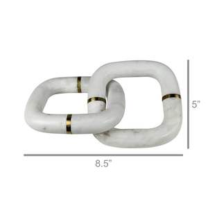 Escultura Decorativa de Cadena de Mármol Blanco Hecha a Mano, Diseño de Eslabones Esculpidos Art Deco, Decoración para el Hogar, Diwali, Ramadán, Cumpleaños, Lujo - Product Image 2