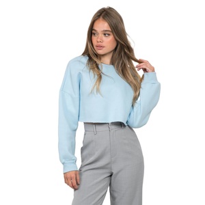 Sudadera corta con estampado de logotipo personalizado para mujer, talla grande, multicolor, ajuste holgado, informal, Invierno 100%, forro polar de algodón, respetuoso con el medio ambiente - Product Image 2