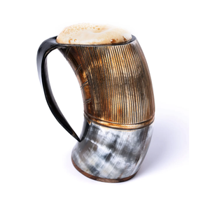 Taza de cuerno de búfalo Natural Especial Logotipo martillado Diseño Artesanía Taza de cuerno de alta calidad Venta personalizada - Product Image 3